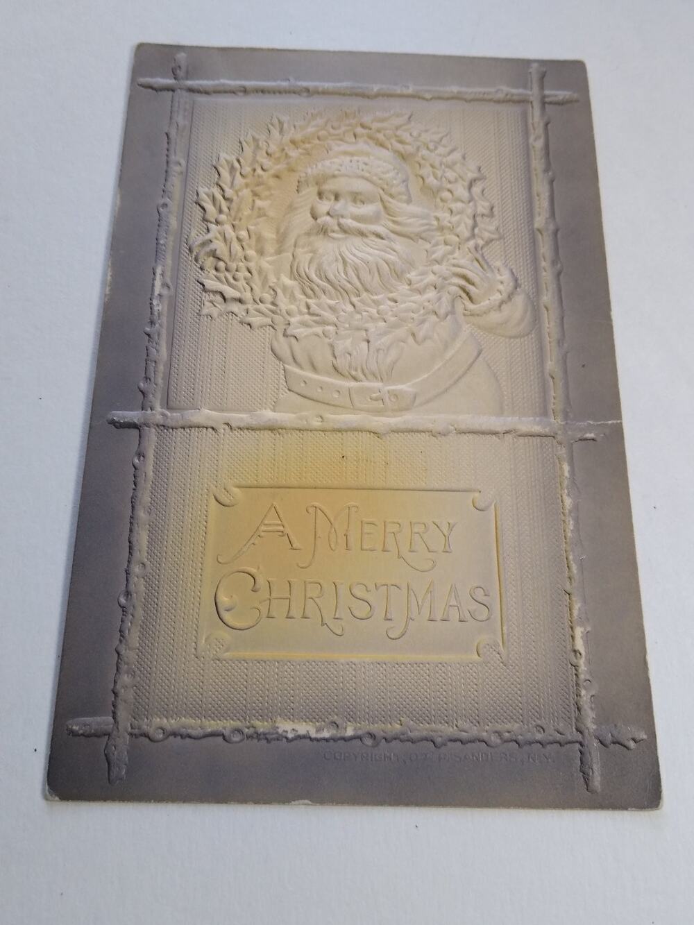 Antique 1907 Embossed Santa Claus Christmas Postcard P. Sanders & Co. Posted